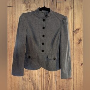 Vintage Banana Republic Gray Wool Blend Button Down Jacket / Blazer